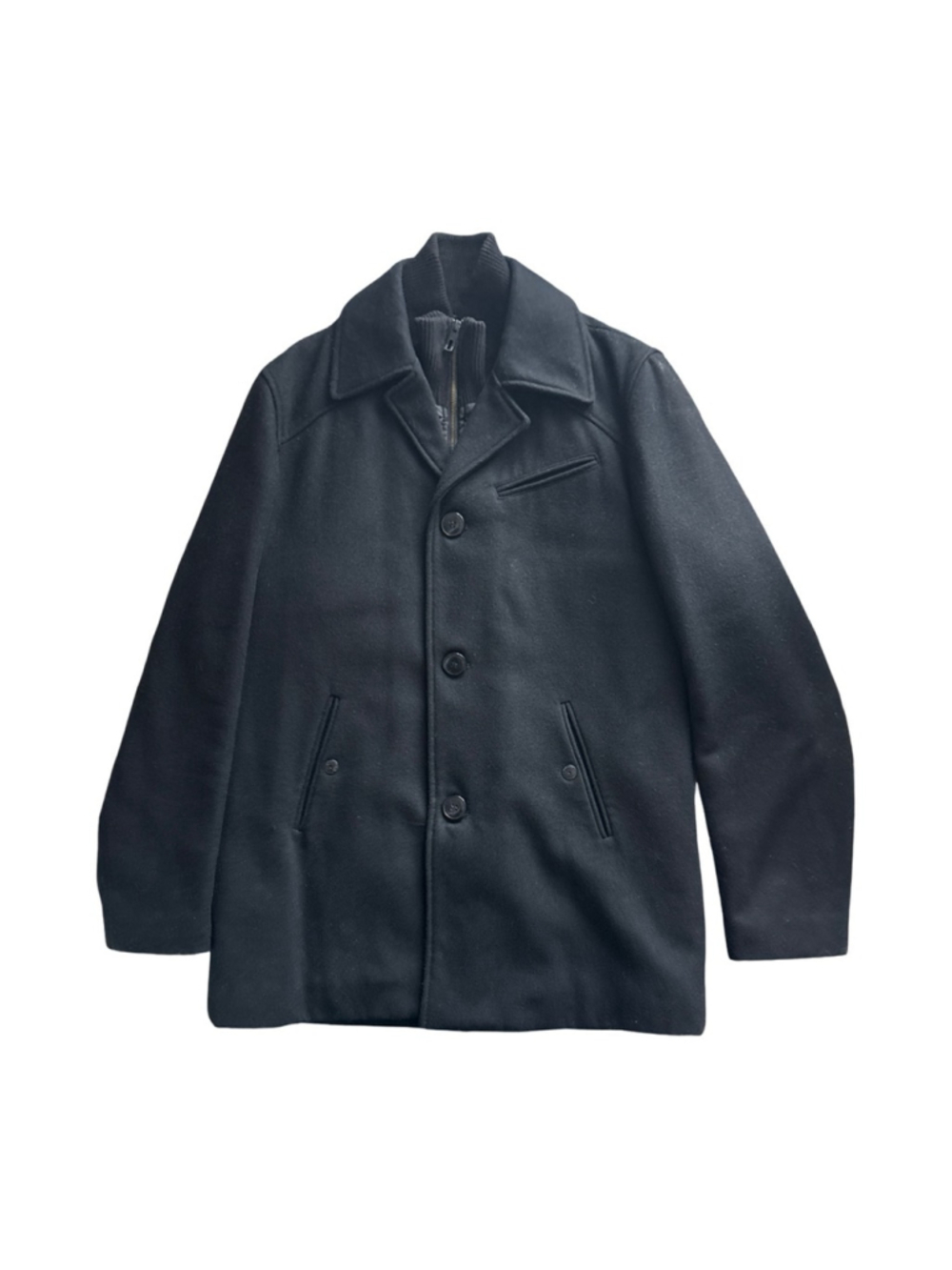 Jack & Jones Mens Black Wool Coat - size Large